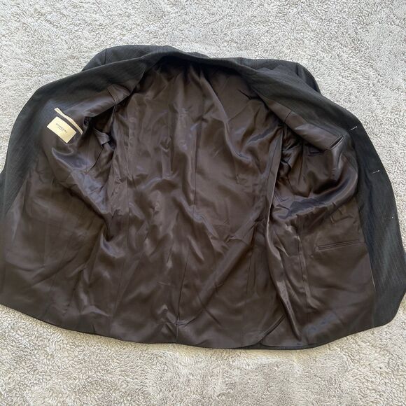 Burberry London Vintage Pinstripe Blazer Charcoal Gray Worsted Wool 43R READ - Picture 3 of 8